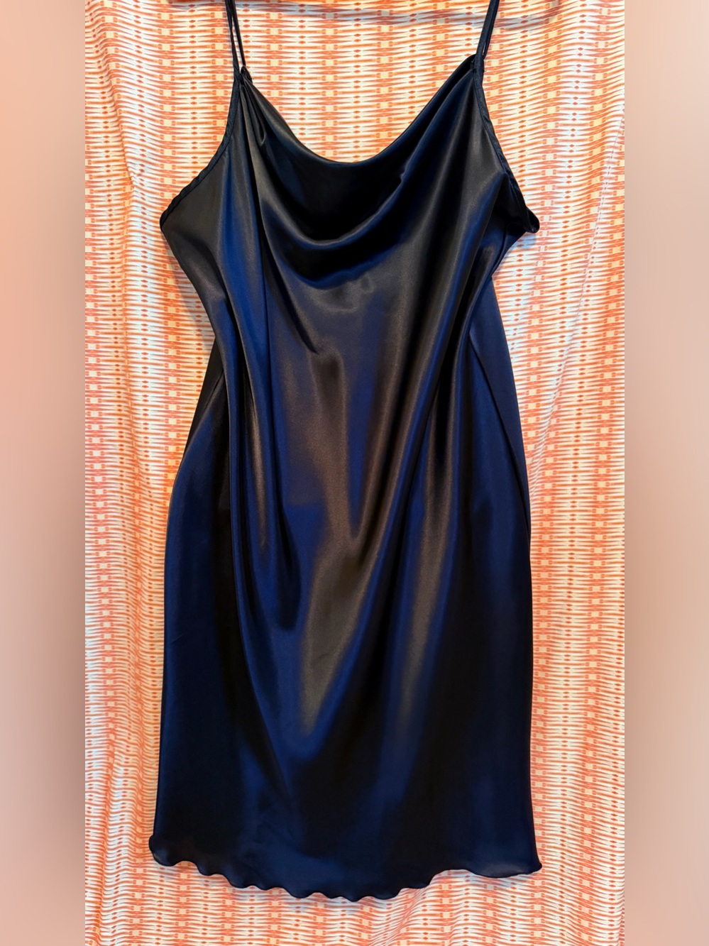 bebe Black Satin Cowl Slip Dress - Picture 4 of 6
